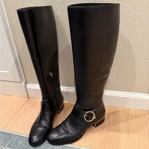 Excellent Tory Burch Black Leather Riding Boot 9